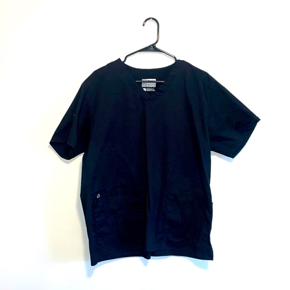 Wonder Work | Everyday Stretch Comfort Black Scrubs Top